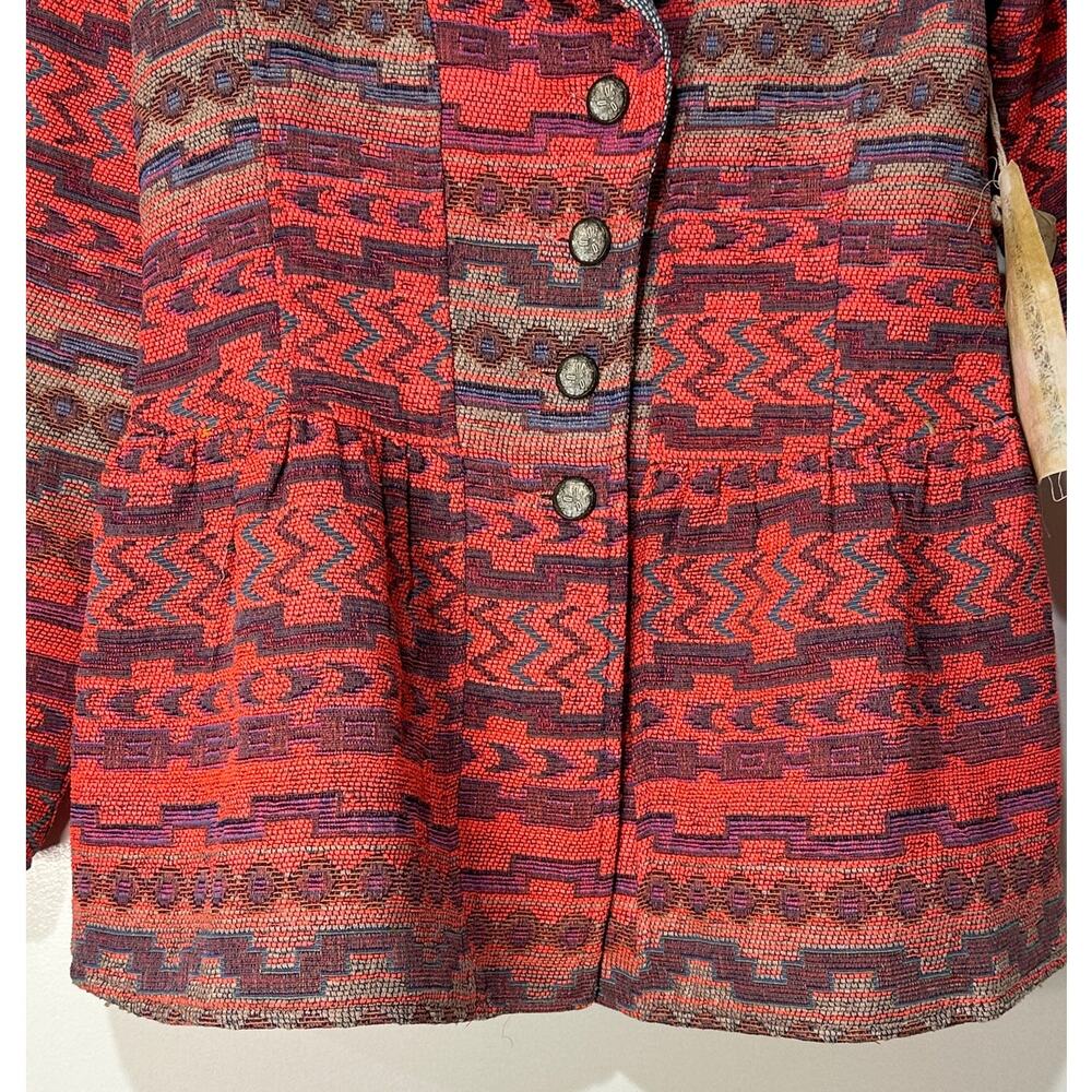 Arrata Silent Journey Blazer Jacket Pink Size Small NWT Embroidered Peplum - Picture 6 of 16